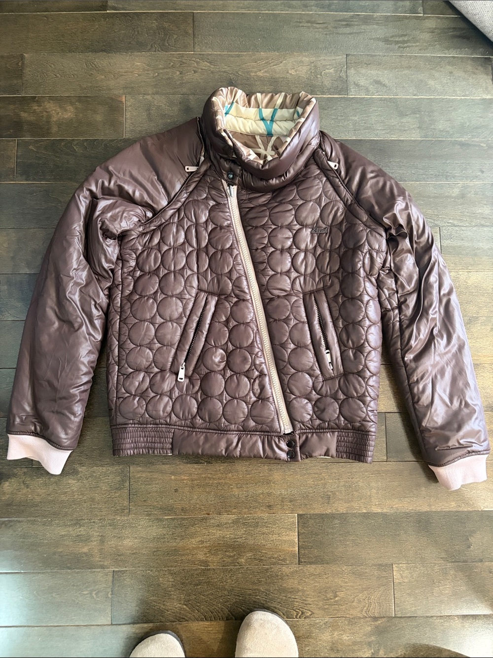 Diesel Women’s reversible Brown Bomber Jacket - Puffer Style